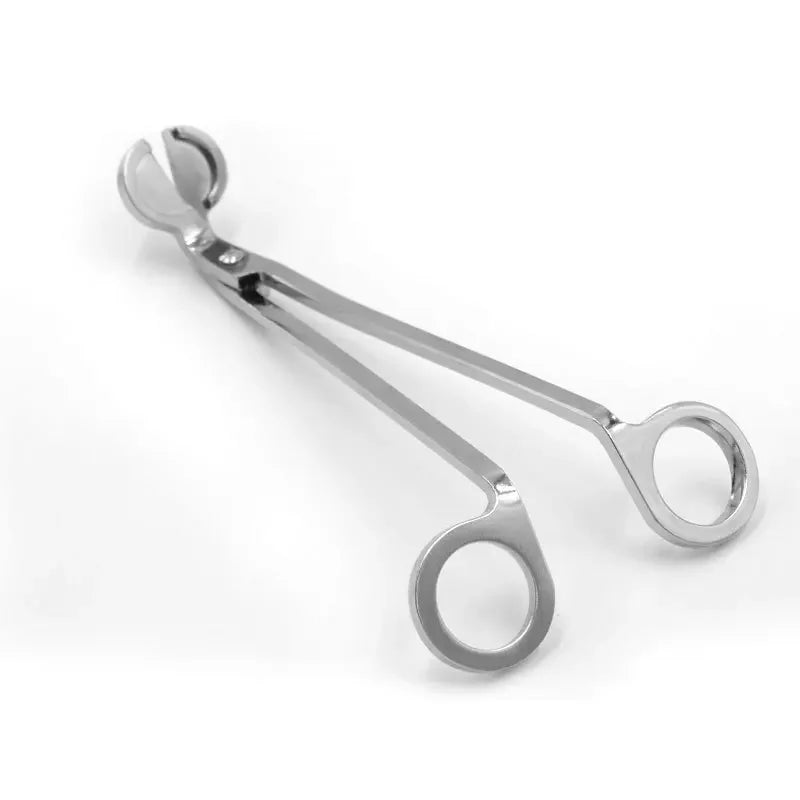 pince mèche bougie acier inoxydable moderne argentée coupe mèches lampe huile outil garniture minimaliste