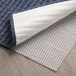 tapis anti dérapant pvc blanc cassé structure carrés moderne salle bain réutilisablewasher