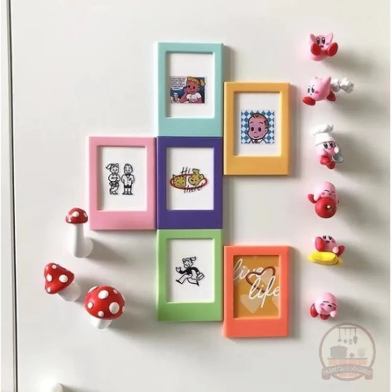 cadres photo aimants colorés motifs mignons figurines animaux décors murales photos variées transparents kpop