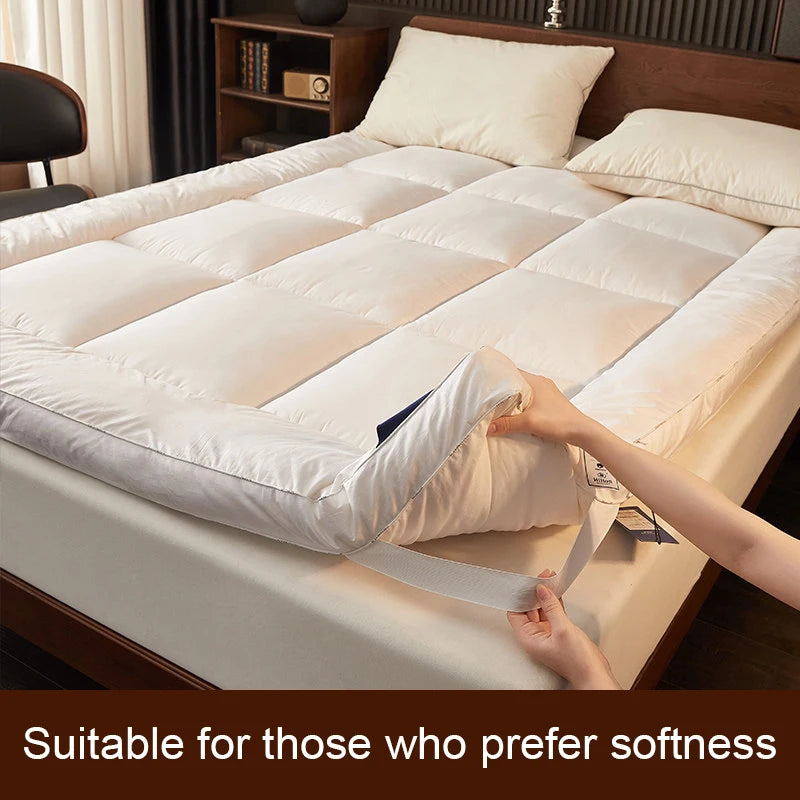 matelas blanc plissé moderne épaisseur dix centimètres confort chambre sommeil maison épuré