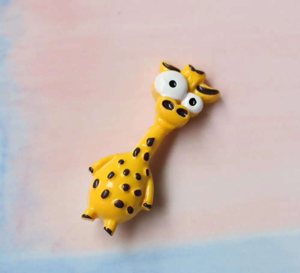 aimants frigo animaux stylisés cartoon éléphant girafe zèbre singe couleurs vives 30 40mm collection