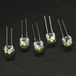 diodes led blanches transparentes 5mm 7lm 30ma classique monter soi même lot 100