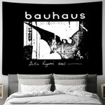 tapisserie murale bauhaus noir blanc texte artiste chambre salon decoration