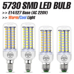 ampoule led barre grains maïs blanc moderne e14 e27 2700k 6500k 24leds 48leds 72leds