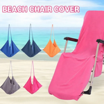 couverture chaise plage rose vif bleu marine uni moderne poches poignées adjustable polyester
