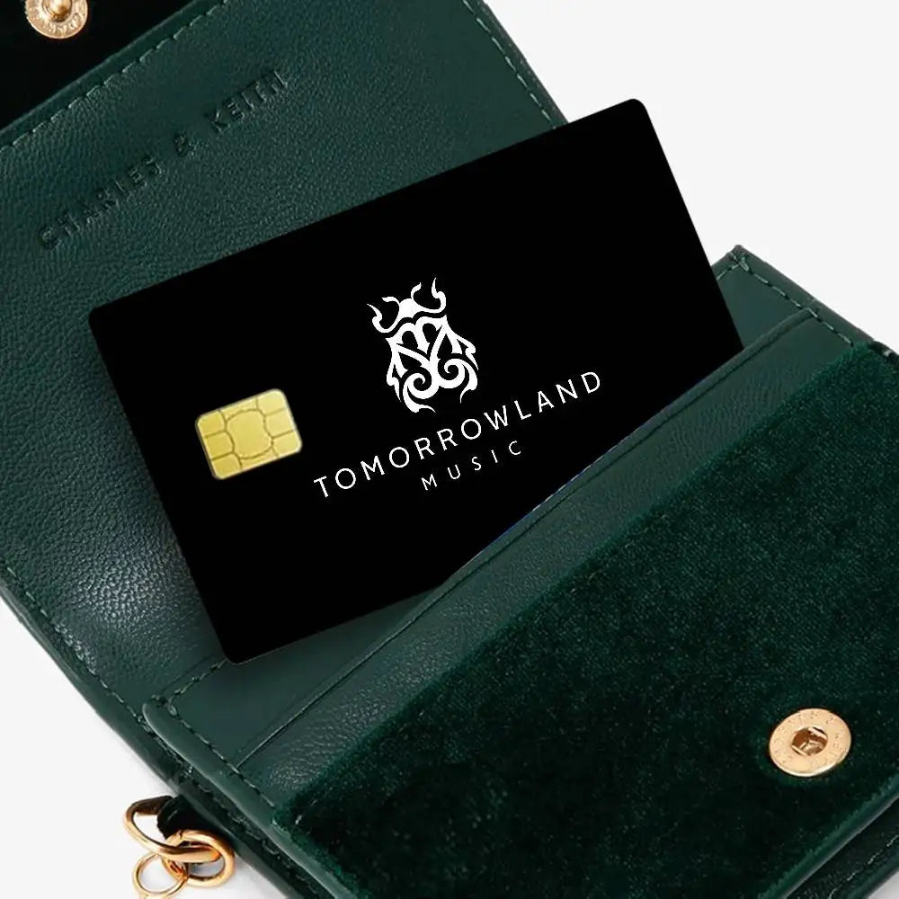 protection carte bancaire sticker logo tomorrowland music noir moderne minimaliste