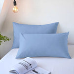 taies d'oreiller douces polyester coton rectangulaires minimaliste bleu blanc gris rose