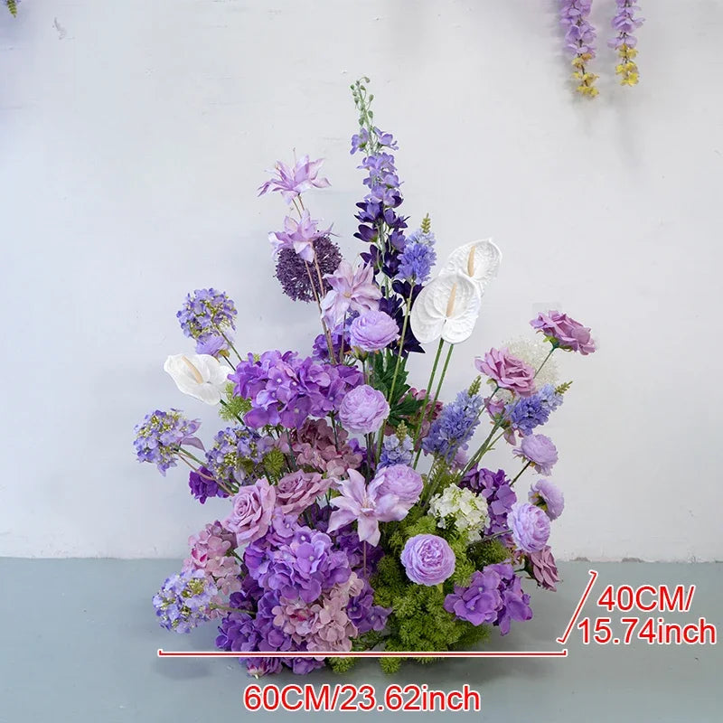 bouquet fleurs artificielles violettes blanches modernes décoration intérieure soie élégante mariage anniversaire