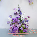 bouquet fleurs artificielles violettes blanches modernes décoration intérieure soie élégante mariage anniversaire