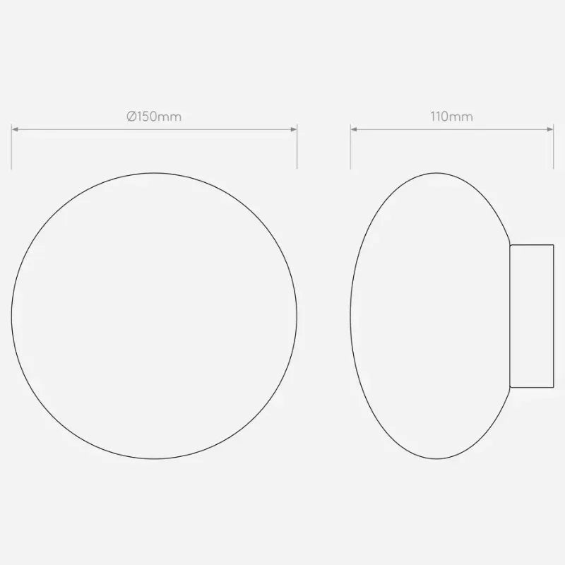 lampe murale moderne blanche verre rond ø150mm ø110mm éclairage quotidien fixée mur