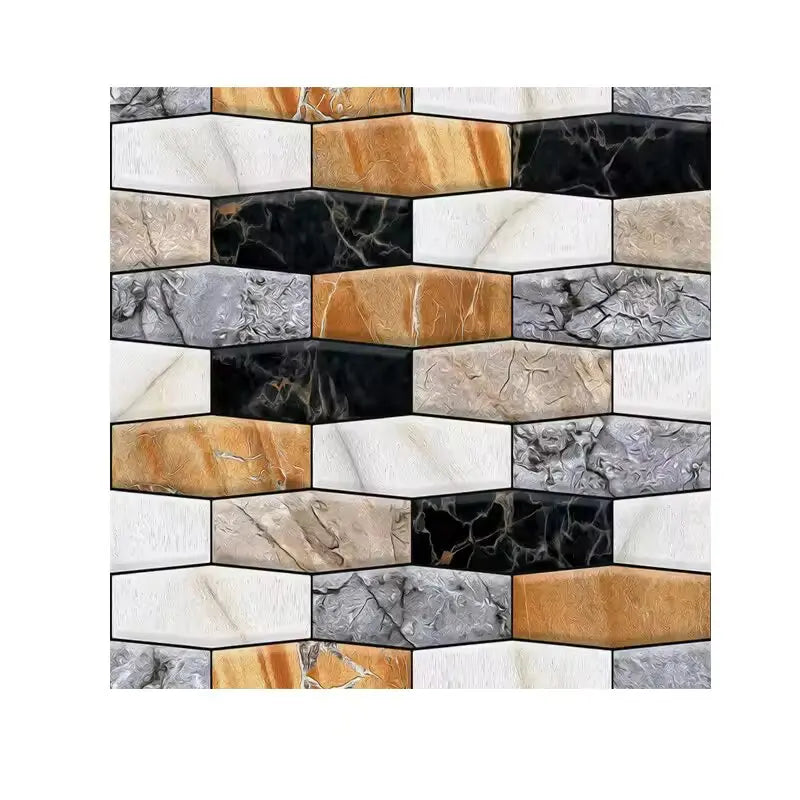 panneau mural 3d marbré moderne autocollant pvc résistant l'eau blanc gris noir