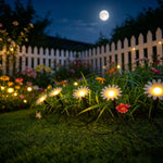 lumière solaire fleur blanc jaune 20 led moderne décoration extérieure chambre balcon festival