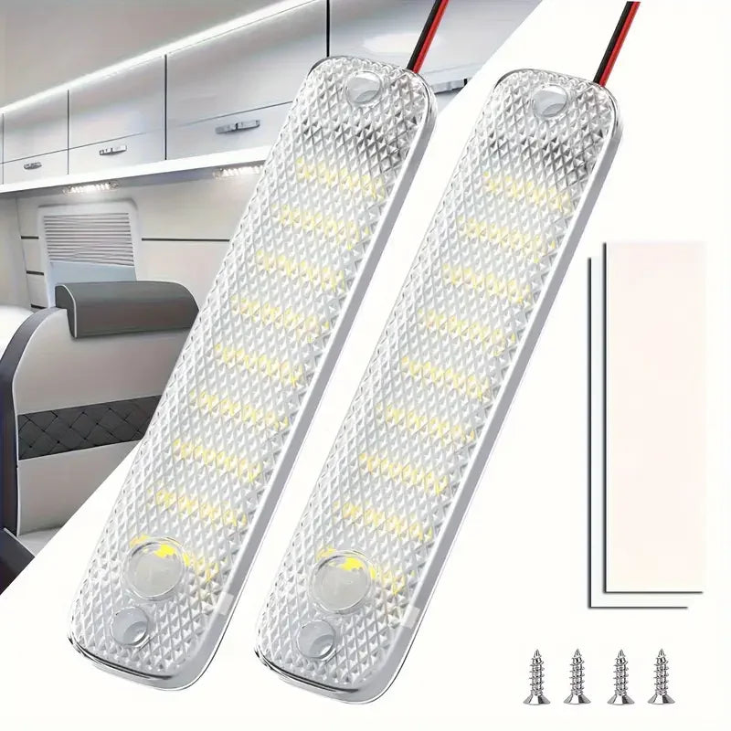 barre lumineuse led 36 diodes blanc 6000k adhésif vis éclairage intérieur moderne camping car