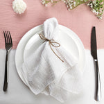 serviettes table coton orange texture lin classique fêtes mariage extérieur napkins cloths