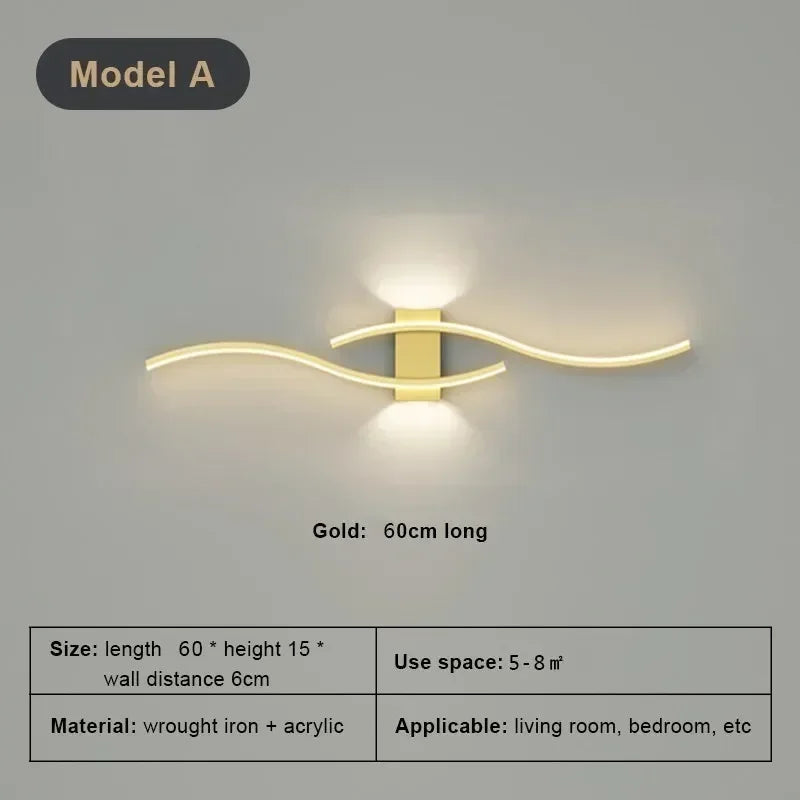lampe murale led moderne or noir blanc minimaliste cuisine salle manger