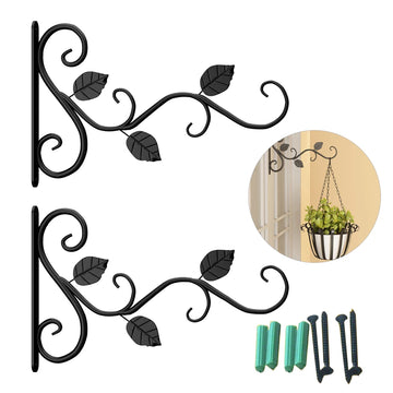 support mural suspension feuilles stylisées artisanal vis noires vis vertes vintage noir rustic