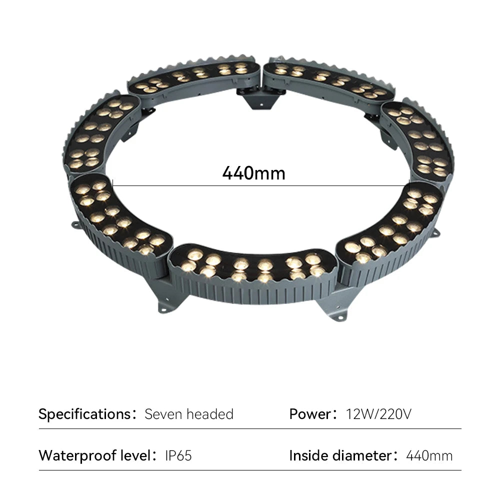 projecteur extérieur led aluminium ip65 spot arbre noir moderne éclairage paysager 210mm 310mm 380mm