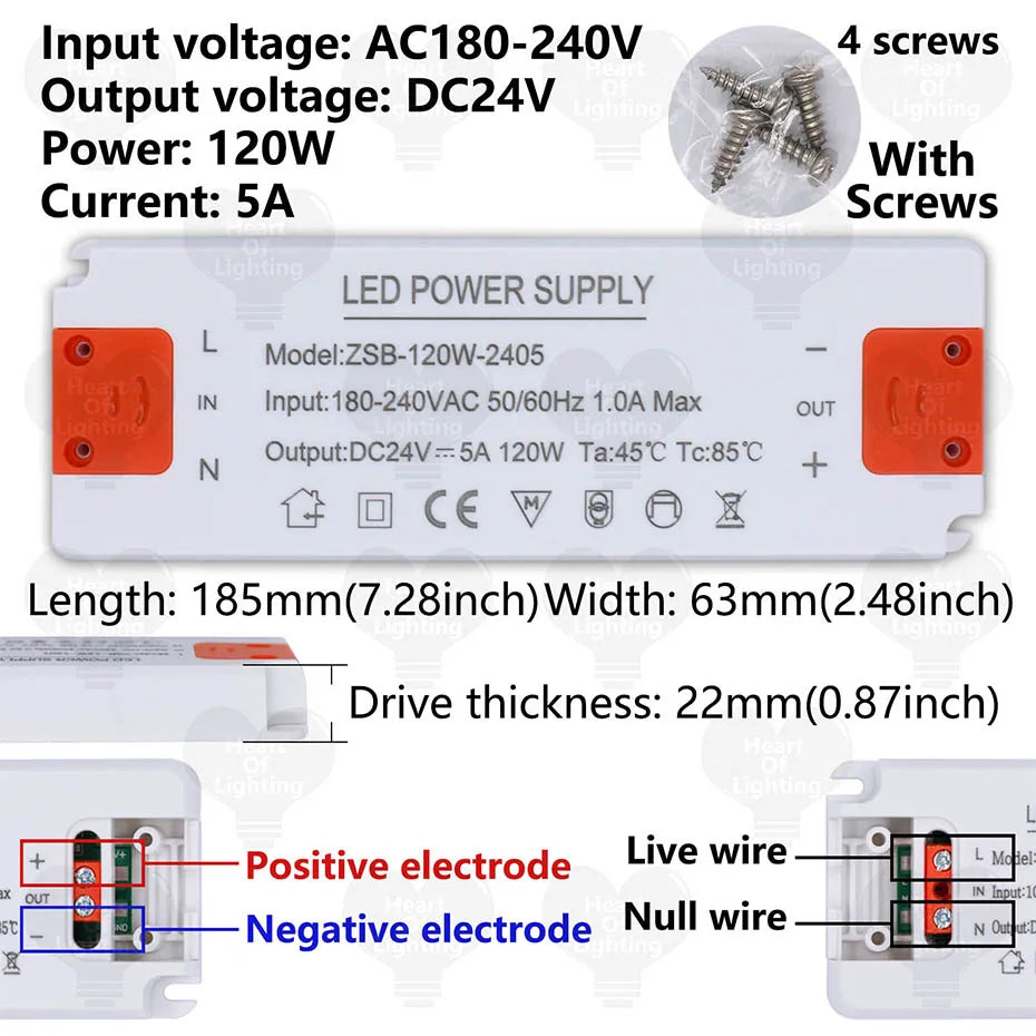 alimentation led ultra fine 12v 24v 12w 120w blanc vis moderne