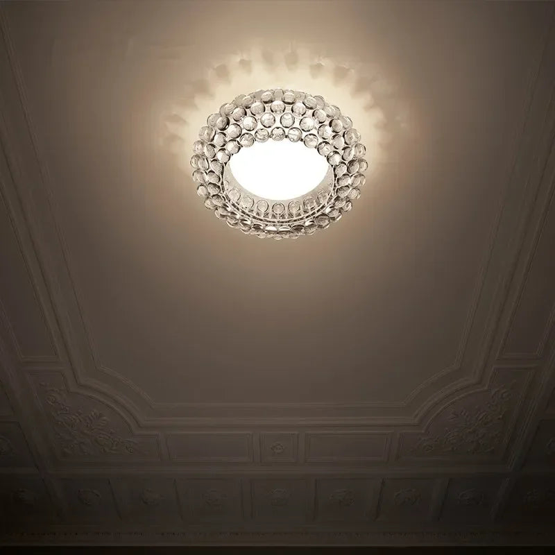 lampe suspendue moderne transparente brillante acrylique dorée chambre salle manger chambre coucher