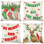 coussin carré noël arbre renne guirlande bonhomme neige décoration maison traditionnel opacité fixe