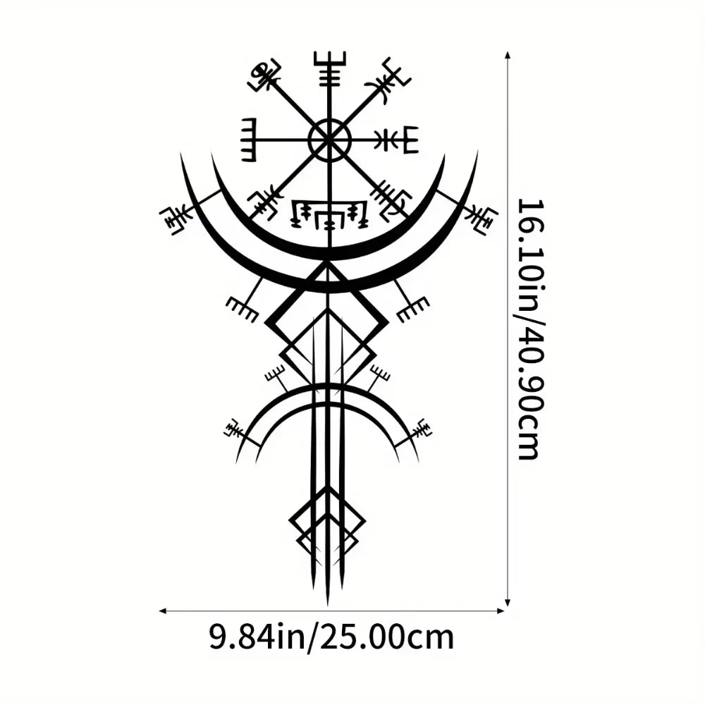 décoration murale moderne symbole viking noir adhésif abstraitintérieur art mural