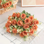 décoration intérieure bouquet roses artificielles soie blanc rouge modernes anniversaire mariage baby shower