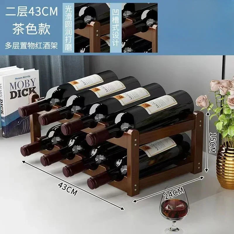 présentoir vin bois moderne marron 43x24cm étages almacenamiento bouteilles décoration maison