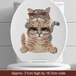 sticker mural 3d chaton orange gris opale adhésif salle bain décoration animaux