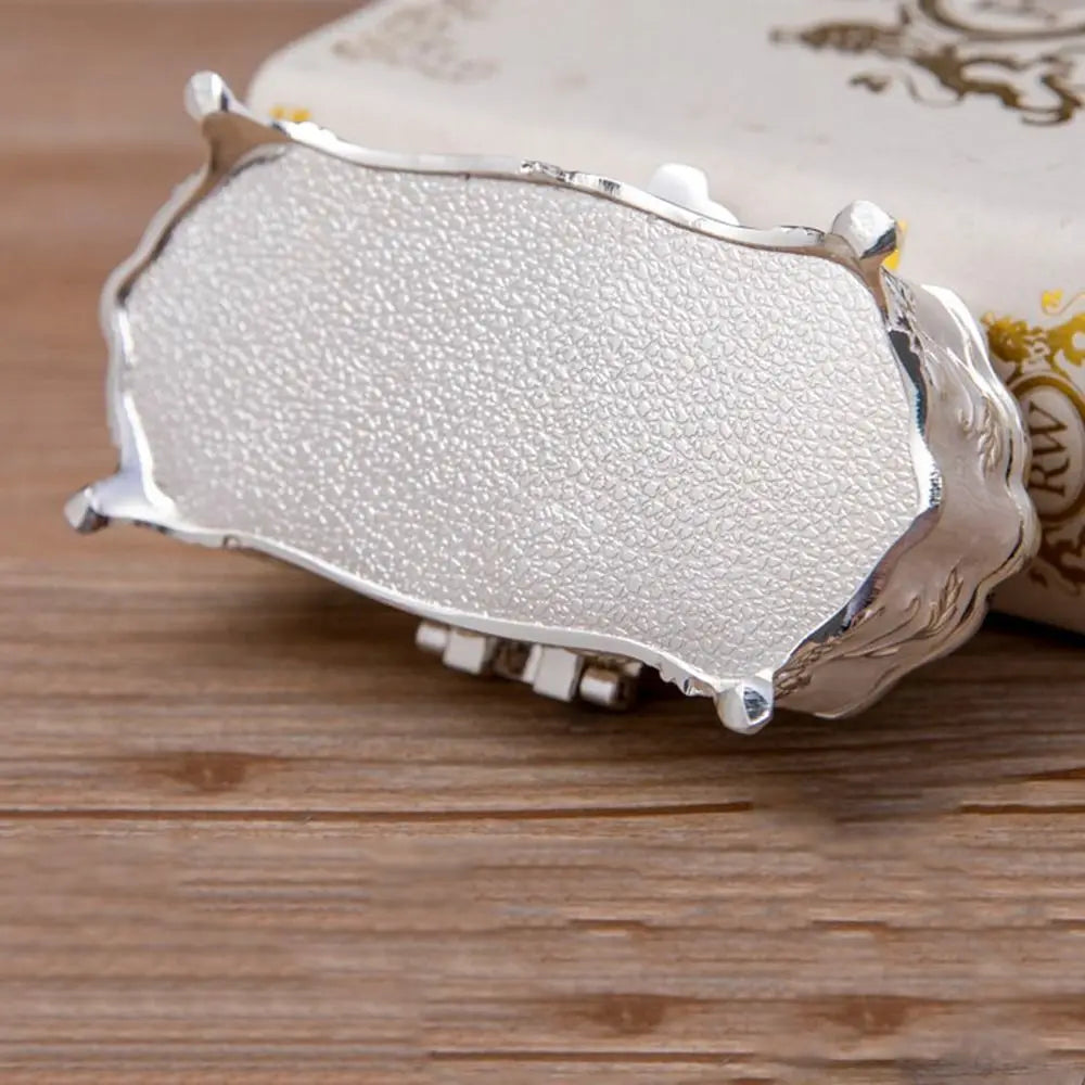boîte bijoux argentée relief floral intérieur flanelle noir classique vintage clapet porte bois