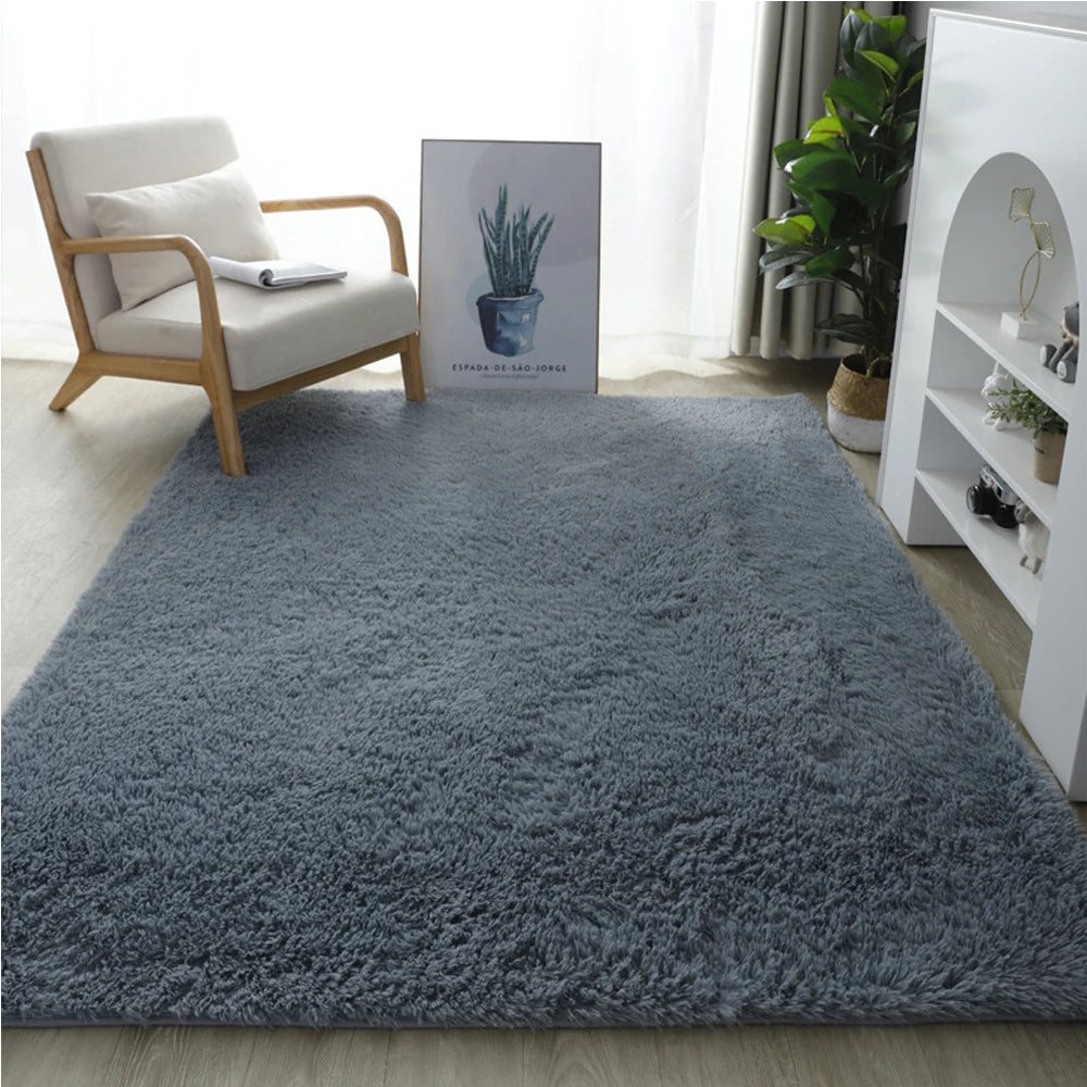 tapis polyester blanc jaune noir rouge moderne salon doux uni