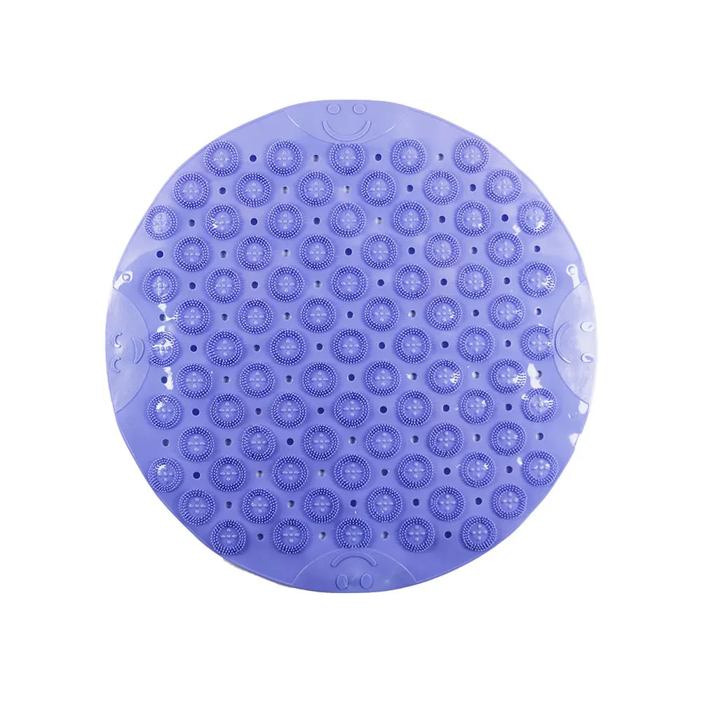 tapis bain anti dérapant moderne perforé motifs circulaires rose vert bleu gris violet