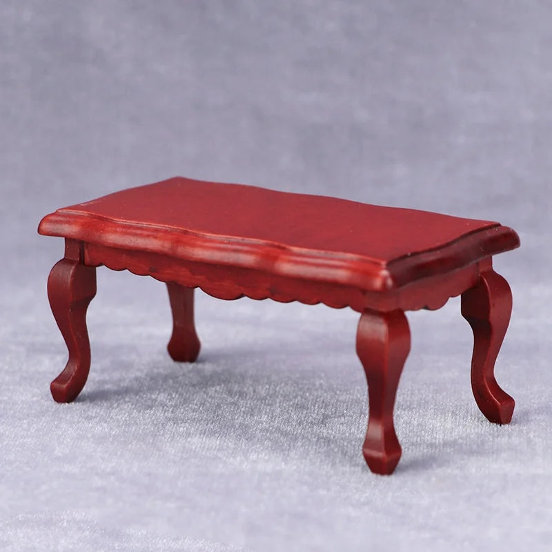 miniature meuble deco maison table basse rouge marron blanc cactus livres bananes figurines