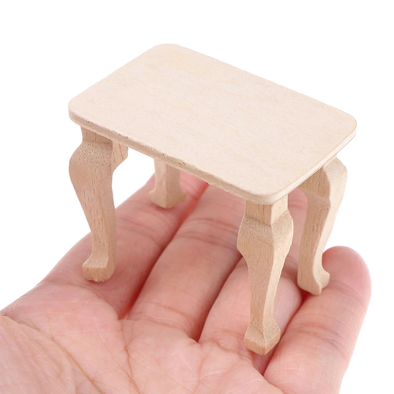 table bois miniature décoration maison poupée tasses gris rose élémentaire classique