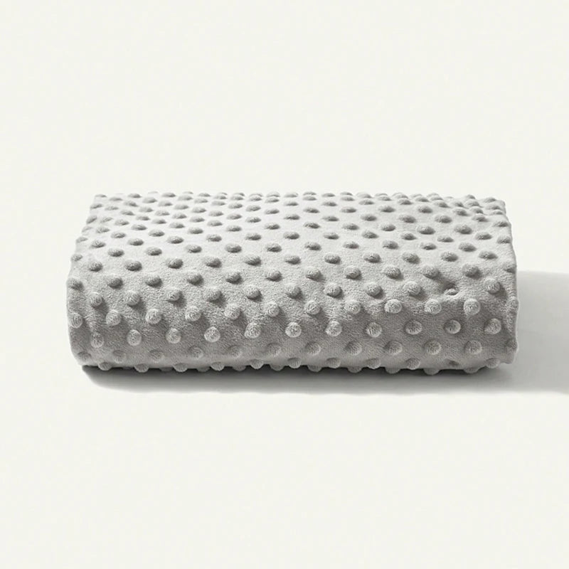 couverture bébé polyester gris rose bleu blanc boules polaire douce quatre saisons