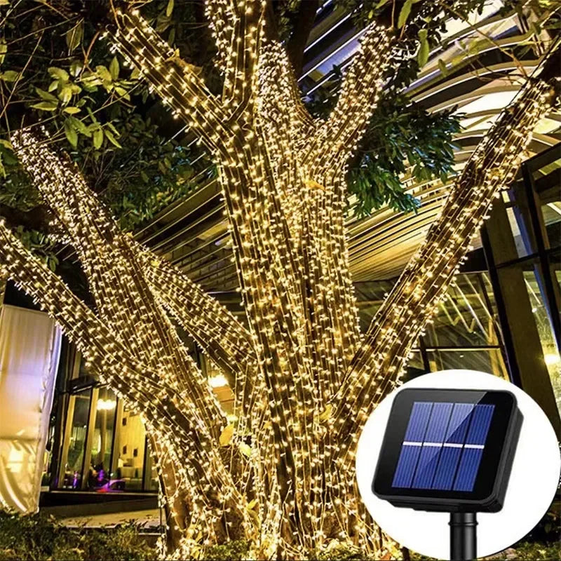 guirlande lumineuse solaire filaments noirs moderne autoinstallation ip65 abs led vacancesextérieur decoration