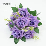 bouquet roses artificielles violet rose orange blanc moderne exposition extérieur soie