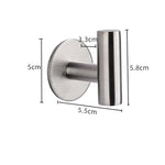 porte serviettes moderne minimaliste acier inoxydable finition polie noir argenté rondelles adhésives