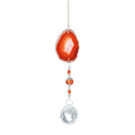 pendentif solaire agate naturelle colorées boule cristal bohème violet orange vert bleu beige