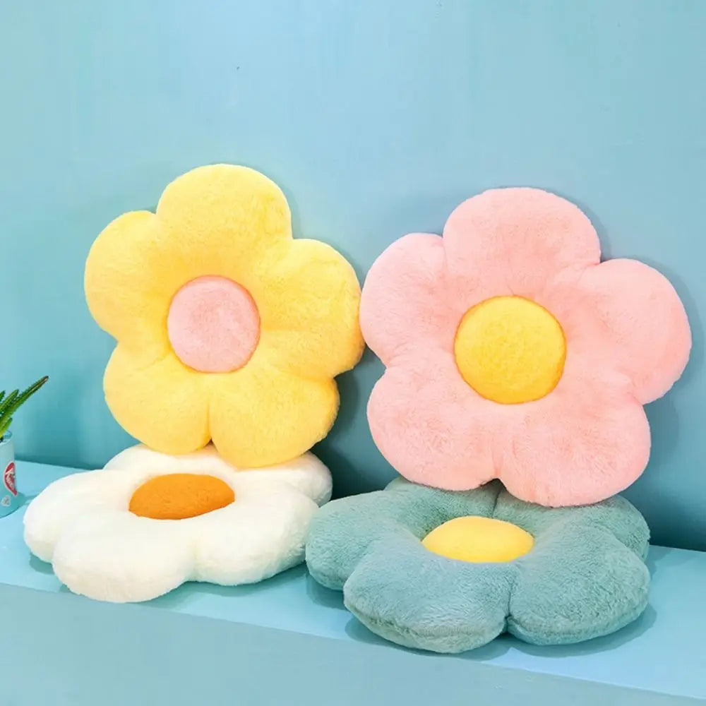 coussin fleur doux moelleux blanc noir vert jaune rose violet moderne enfant 35cm