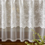 rideau blanc broderie florale transparent classique polyester fenetre cuisine salon chambre balcon