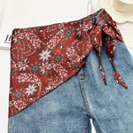 foulard femme soie motif floral patchwork boho chic accessoire tête cou taille