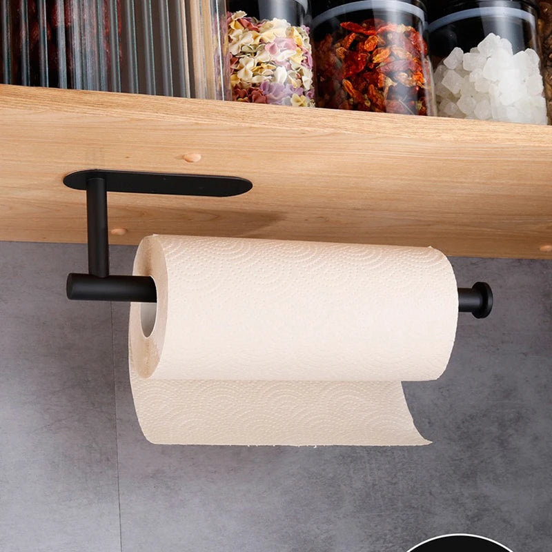 porte serviettes papier adhésif moderne rayures fines beige clair salle bains accessoire rangement rouleaux