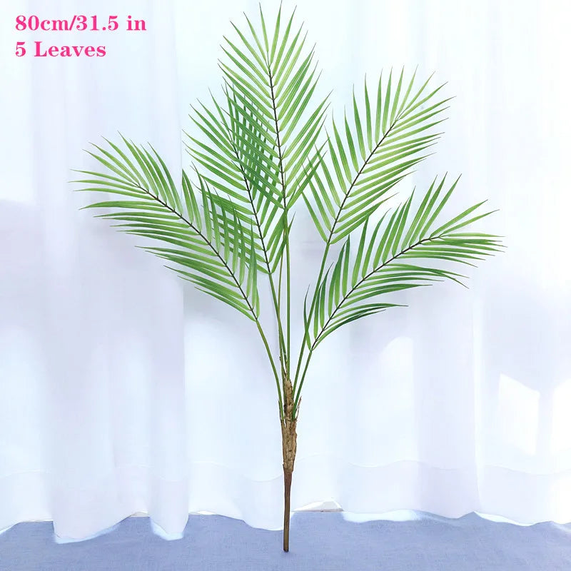 Plante artificielle palmier vert moderne 125cm feuilles plastique décoration intérieure extérieure