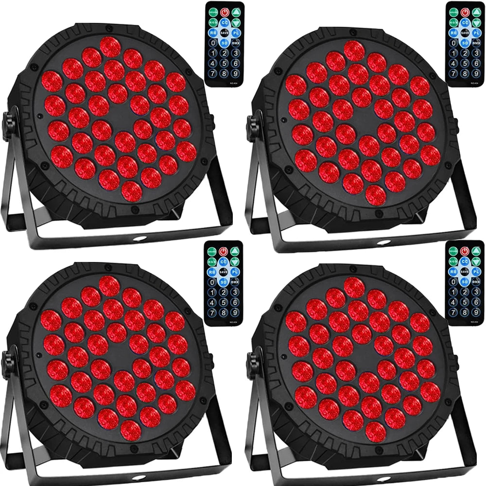 projecteur led 36 diodes rgb sound dmx jump mode noir moderne compact disco scène
