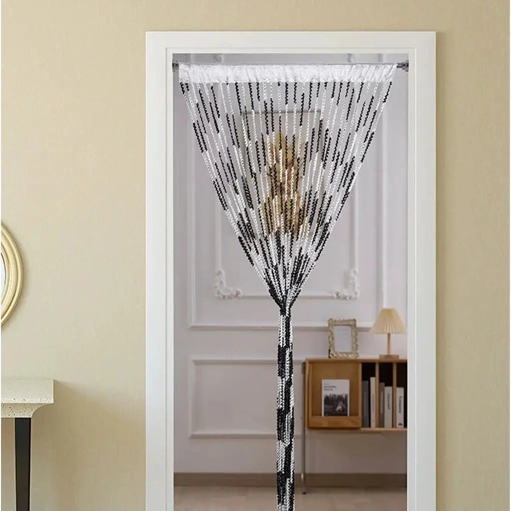 rideau franges décoratif noir blanc rose violet vert transparent moderne polyestèreintérieur