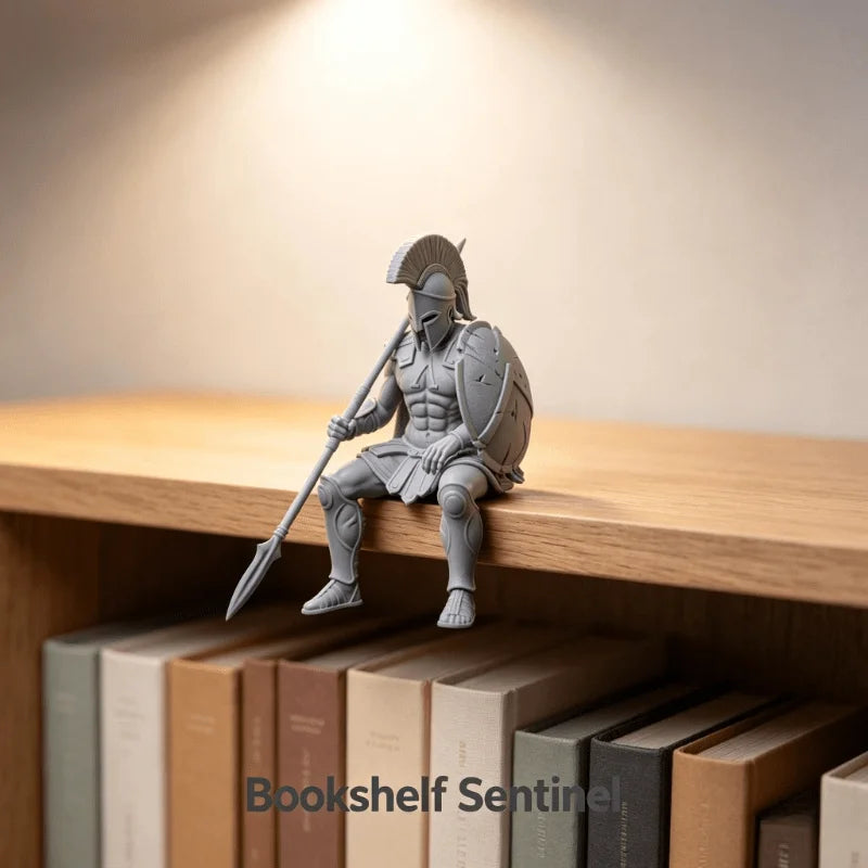 statue guerrier spartiate assis antique décoratif 3D impression texture musculaire armure
