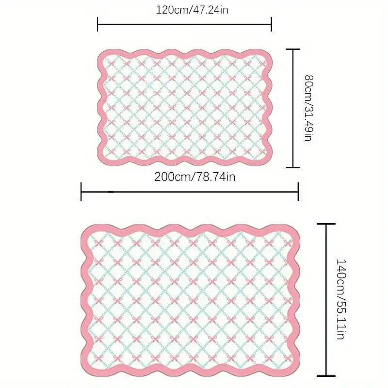 tapis blanc rose bleu motif géométrique moderne doux polyester antidérapant voyage maison