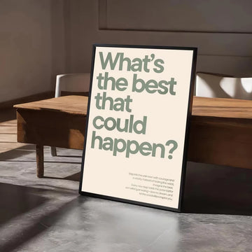 affiche murale texte motivation minimaliste cadre bois décoration maison moderne abstrait