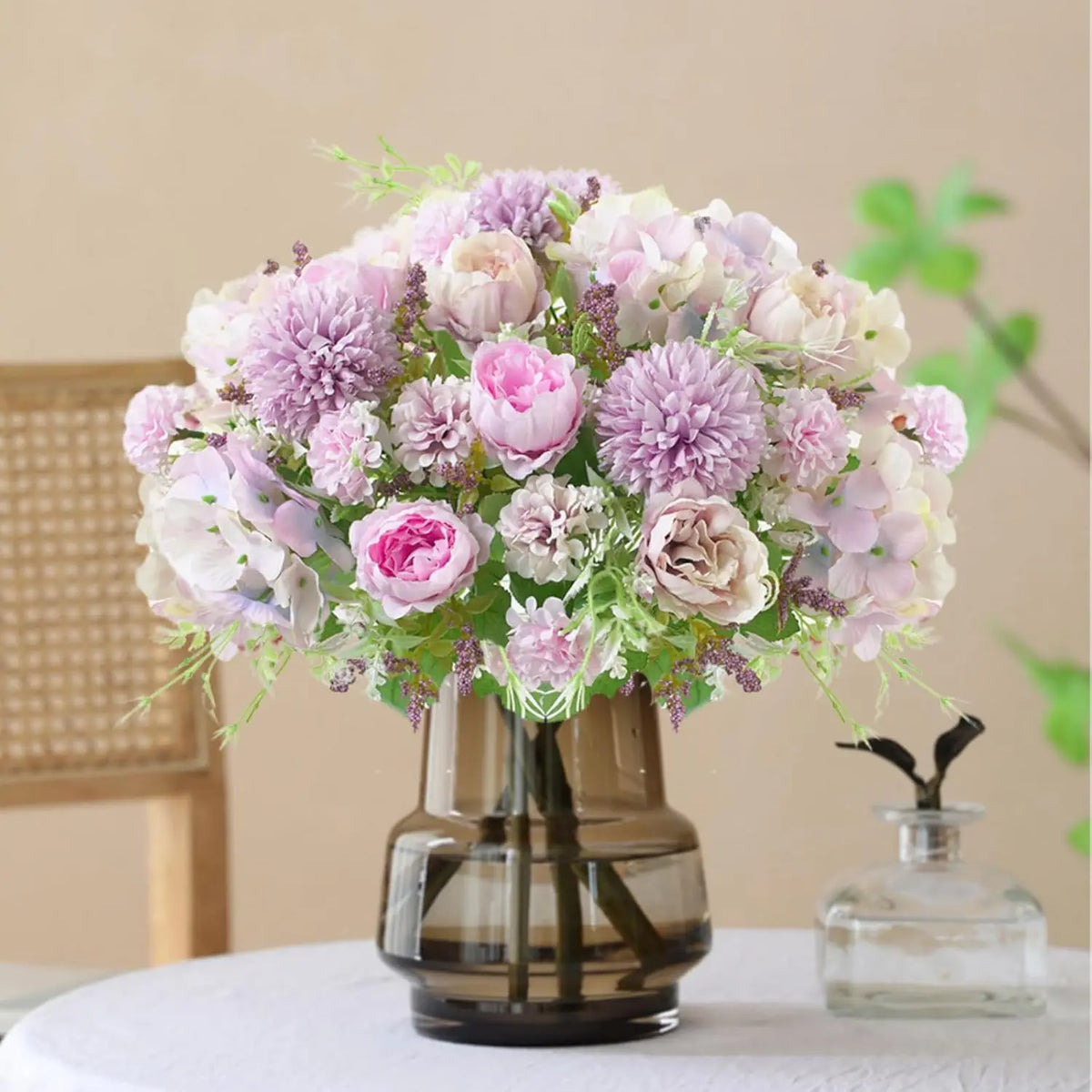 décoration intérieure bouquet fleurs artificielles pivoine hortensia modernes mariage anniversaire baby shower