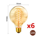 ampoule edison filamente spiral dorée vintage 360° lumens e27 transparente
